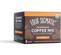 Four Sigmatic Organic Mushroom Coffee | Arabica Instant Coffee Singles with Lion's Mane, Chaga and Rhodiola | Mushroom Coffee Instant Mix for Better Focus and Immune Support | 10 Packets