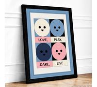 Four Simple States Minimalist Framed Wall Art Print A3 (42×29.7cm) Black, Wall Decor for Living Room, Bedroom, Office & Home, Ready to Hang, Art Gift