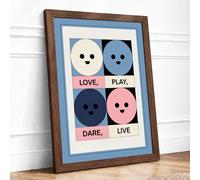 Four Simple States Minimalist Framed Wall Art Print A3 (42×29.7cm) Walnut, Wall Decor for Living Room, Bedroom, Office & Home, Ready to Hang, Art Gift