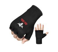 Four Sizes - Boxing Inner Gloves Under Wraps - Half Finger Elasticated Fits Under Mitts & Hand Wraps, Fist Odour Protection - MMA, Muay Thai, Kickboxing, Martial Arts Training, Combat Sports (S)