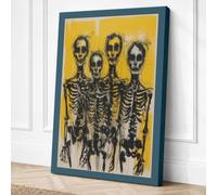 Four Skeletons Modern Canvas Wall Art Print 18x12 Inch (46 x 30 cm)
