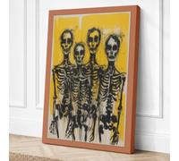 Four Skeletons Modern Canvas Wall Art Print 36x24 Inch (91 x 61 cm)