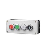 Four-speed and five-speed control box with button switch 24V/220V with emergency stop button industrial switch waterproof box(Green)
