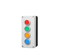 Four-speed and five-speed control box with button switch 24V/220V with emergency stop button industrial switch waterproof box(Beige)