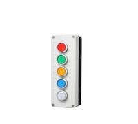 Four-speed and five-speed control box with button switch 24V/220V with emergency stop button industrial switch waterproof box(Orange)