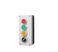 Four-speed and five-speed control box with button switch 24V/220V with emergency stop button industrial switch waterproof box(Gold)