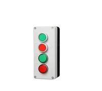 Four-speed and five-speed control box with button switch 24V/220V with emergency stop button industrial switch waterproof box(Black)