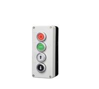 Four-speed and five-speed control box with button switch 24V/220V with emergency stop button industrial switch waterproof box(Grey)