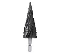 Four Spiral Flute Cobalt Step Drill Bit, 1/4in Hex Shank Step Bit, Steps Drill Bits for Metal Wood, 4 Spiral Flutes, 14 Steps, 4-30mm, for Metal, Stainless Steel, Aluminum