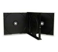 Four Square Media 10 X CD DVD 3 way Jewel Cases 25 mm for 3 Disc with Black Tray Pack of 10