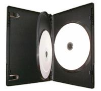 Four Square Media 10 X CD DVD/BLU RAY 14mm Black DVD 3 Way Case for 3 Disc - Pack of 10