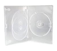 Four Square Media 10 X CD DVD/BLU RAY 14mm Clear DVD 3 Way Case for 3 Disc - Pack of 10