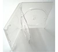 Four Square Media 10 X Genuine Amaray Triple DVD Clear Case with Double Tray 14mm Spine - Pack of 10