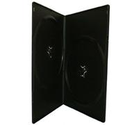 Four Square Media 100 X Double Slimline DVD Black Case 7mm Spine - Pack of 100