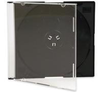 Four Square Media 50 X CD DVD Slimline Jewel 5.2mm Cases for 1 Disc With Black Tray - Pack of 50