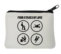 Four Stages of Love Funny Love Making Positions Neoprene Coin Purse Pouch 10x11cm White