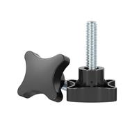 Four-Star Plastic Head Hand Screws with Phillips Cross Grip, M5 Knob Thumb Bolts, 30mm, Galvanized Carbon Steel, 10pcs(M5*20 (10 pieces))