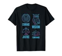 Four Stoic Cardinal Virtues Ancient Philosophy Daily Wisdom T-Shirt