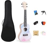 Four String Soprano Ukulele for Beginners, Adults,Children,stringed musical instruments with Gig Bag Strap Nylon String Tuner Pick ect, Concert Ukulele Gift