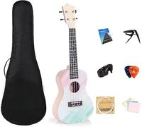 Four String Soprano Ukulele for Beginners, Adults,Children,stringed musical instruments with Gig Bag Strap Nylon String Tuner Pick ect, Concert Ukulele Gift