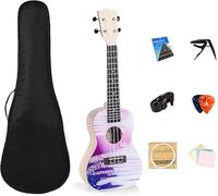 Four String Soprano Ukulele for Beginners, Adults,Children,stringed musical instruments with Gig Bag Strap Nylon String Tuner Pick ect, Concert Ukulele Gift