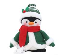 Four-Style Knitted Fabric Christmas Ornaments Featuring Santa Claus Snowman Elk and Penguin for Home Holiday Display (D)