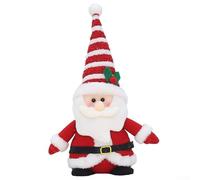 Four-Style Knitted Fabric Christmas Ornaments Featuring Santa Claus Snowman Elk and Penguin for Home Holiday Display (A)