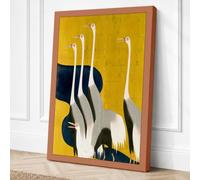 Four Swans in Flight Art Deco Canvas Wall Art Print 18x12 Inch