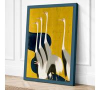 Four Swans in Flight Art Deco Canvas Wall Art Print 18x12 Inch