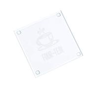 "Four-tea!" Engraved Glass Coaster - Funny 40th Birthday Gift For Tea Lovers