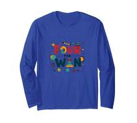 Four The Win: Playful Birthday for 4 Year Old Kids Long Sleeve T-Shirt, Adult Unisex, Royal Blue, M