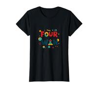 Four The Win: Playful Birthday for 4 Year Old Kids T-Shirt, Women, Black, M