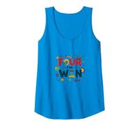 Four The Win: Playful Birthday for 4 Year Old Kids Tank Top, Women, Sapphire, M