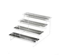 Four Tier Transparent Acrylic Display Stand, Suitable for Organizing Perfumes, Cupcakes, and Small Decorative Items, Compact Design