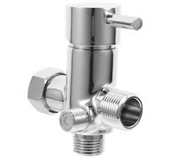 Four Way Diverter Valve with Switch Copper for Bathroom Fixtures | 9/16 Inch, 15/16 Inch and G 1/2 Threaded Connectors, Adjustable Flow Shut off Control