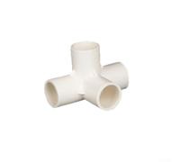 Four Way PVC Pipe Fittings Connectors, Furniture Grade Side Outlet Tee Elbows for Water Plumbing and DIY Projects, Pure White High Gloss Grade for(20pvc (4 Points))