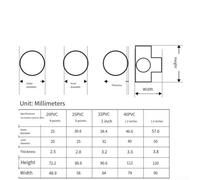 Four Way PVC Pipe Fittings Connectors, Furniture Grade Side Outlet Tee Elbows for Water Plumbing and DIY Projects, Pure White High Gloss Grade for(40pvc (1.2 inches))