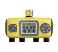 Four-Way Watering Timer, 1-Pack Garden Irrigation Controller, Automatic 4-Zone Scheduling Valve, for bsp 3/4 Threaded Outdoor Use