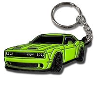 FOUR WHEEL BEAST DODGE Challenger Keychain - Officially Licensed Dodge Accessories Key Chain for RT SRT Cool Toy Car Men Gift, Sublime, 2" x 1.3"