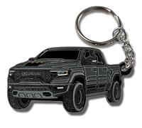 FOUR WHEEL BEAST Dodge RAM Keychain 1500 Accessories - Officially Licensed - Ram 2500 Toy Truck Key Chain Mods 2022 2023 2024, Granite, 2" x 1.3"