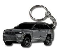 FOUR WHEEL BEAST Jeep Grand Cherokee Metal Keychain Officially Licensed Jeep Accessories Key Chain Cool Merchandise (Silver)