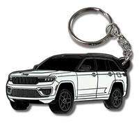 FOUR WHEEL BEAST Jeep Grand Cherokee Metal Keychain - Officially Licensed Jeep Accessories Key Chain Cool Merchandise (White)