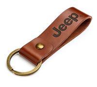 FOUR WHEEL BEAST Jeep Keychain Genuine Leather - Officially Licensed Key Chain Wrangler Gladiator Cherokee Jeep Accessories