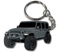 FOUR WHEEL BEAST Jeep Wrangler Keychain - Officially Licensed Jeep Rubicon Accessories JL Key Chain JKU 2024 2023, Granite, 2" x 1.5"