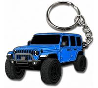 FOUR WHEEL BEAST Jeep Wrangler Keychain - Officially Licensed Jeep Rubicon Accessories JL Key Chain JKU 2024 2023, Blue, 2" x 1.5"