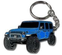 FOUR WHEEL BEAST Jeep Wrangler Keychain - Officially Licensed Jeep Rubicon Accessories JL Key Chain JKU 2024 2023, Blue, 2" x 1.5"