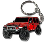 FOUR WHEEL BEAST Jeep Wrangler Keychain - Officially Licensed Jeep Rubicon Accessories JL Key Chain JKU 2024 2023, Red, 2" x 1.5"