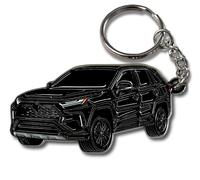 FOUR WHEEL BEAST RAV4 Key Ring - RAV 4 2025 Accessories Metal Key Ring Key Chain Cover Trd Car Accessories Gifts Mod, Black, 2 x 1.3