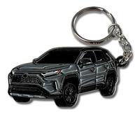 FOUR WHEEL BEAST RAV4 Keychain - RAV 4 2025 Accessories metal key chain key fob cover trd car accessories mods (Gray)