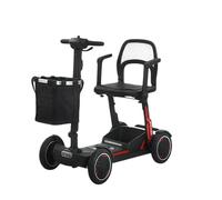 Four-Wheel Mobility Scooter for Adults and Seniors, Lightweight and Portable All-Terrain Motorized Scooter with Seat and Basket